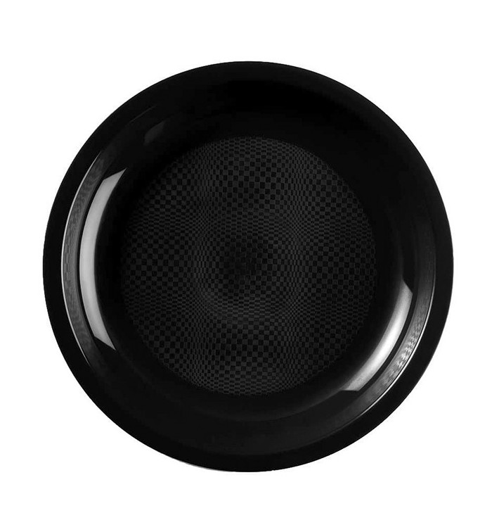 Plastic bord Plat zwart "Rond vormig" PP Ø22 cm (600 stuks) Plastic bord Plat zwart "Rond vormig" PP Ø22 cm (600 stuks)