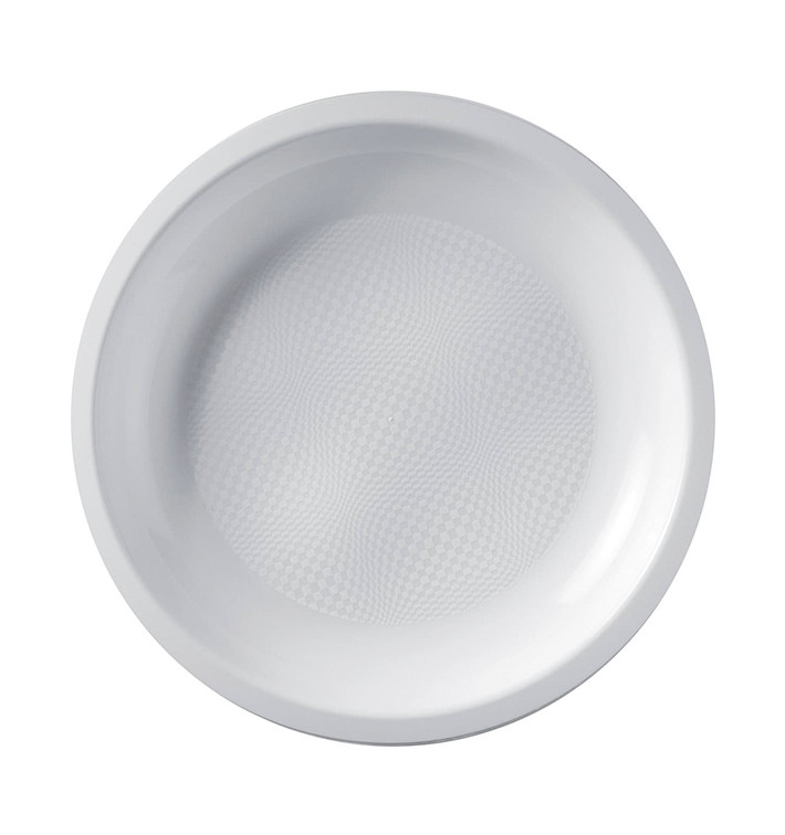 Assiette Dure Réutilisable Plate Blanc PP Ø22cm (25 Utés)