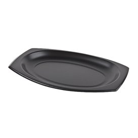 Assiette en Foam Noir avec Couvercle 230x180mm (500 Utés)