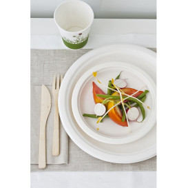 Assiette Bio en Canne à Sucre Blanc Ø180mm (25 Unités)