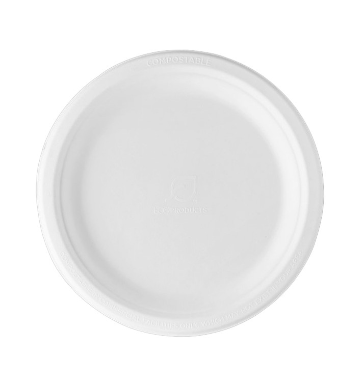 Assiette Canne à Sucre Bagasse Blanc Ø23 cm (50 Utés) Assiette Canne à Sucre Bagasse Blanc Ø23 cm (50 Utés)