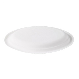 Plateau Canne à Sucre Bagasse Blanc 25,4x17,5cm (50 Utés)