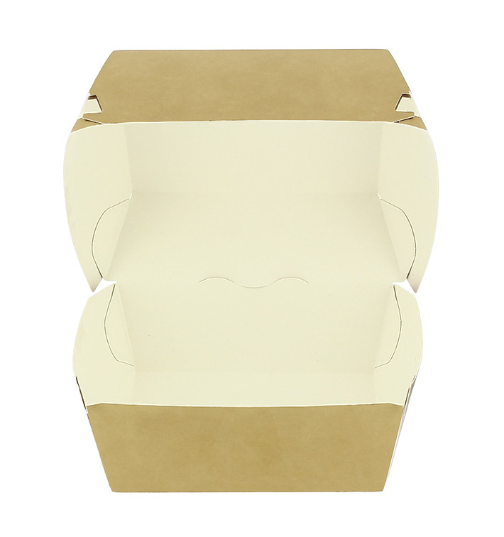 Boîte à Hamburger XXL Kraft Double Fermeture 13x13x9cm (400 Utés) Boîte à Hamburger XXL Kraft Double Fermeture 13x13x9cm (400 Utés)