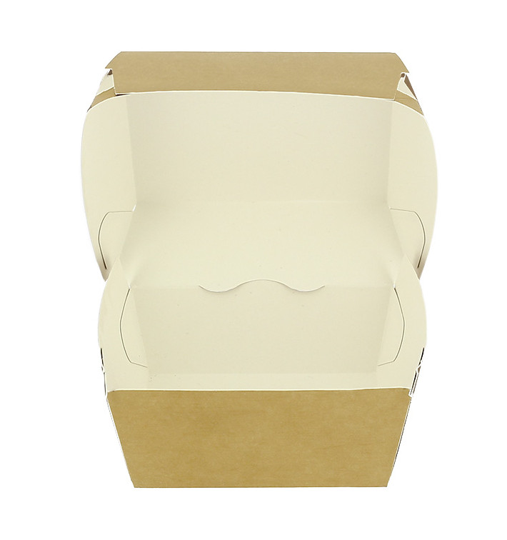 Boîte à Hamburger Carton Kraft Double Fermeture 11x11x7,5cm (450 Utés) Boîte à Hamburger Carton Kraft Double Fermeture 11x11x7,5cm (450 Utés)
