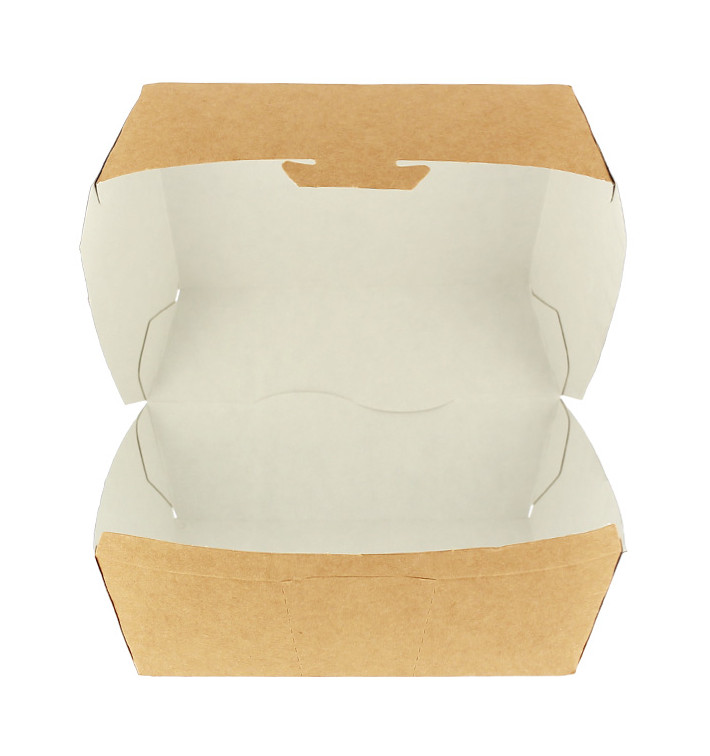 Boîte à Hamburger XXL Kraft 14,5x14,5x8 cm (400 Utés) Boîte à Hamburger XXL Kraft 14,5x14,5x8 cm (400 Utés)