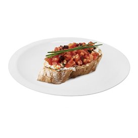 Assiette Plastique Réutilisable Plate Blanc PP Ø185mm (50 Utés)