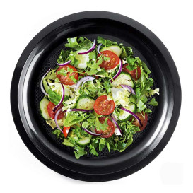 Assiette Plastique Réutilisable Noir PP Ø290mm (25 Utés)