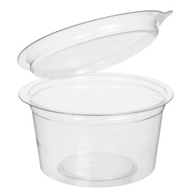 Pot plastique conique transparent 1180ml avec couvercle - Pots - topflacon