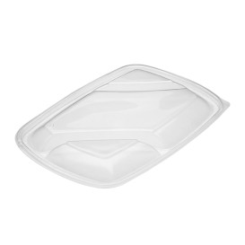 Plastic Deksel voor Deli Container PP Rechthoekige vorm 3C zwart 28x20cm (150 stuks)