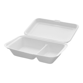 Suikerriet Gescharnierd Burger Container 24,0x12,5x6,5cm (50 stuks) 