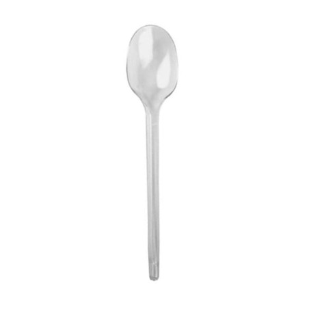 Plastic PS thee lepel transparant 12,5cm (100 stuks) 