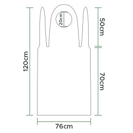 Wegwerp plastic PE schort G80 rood 76x120cm (100 stuks) 