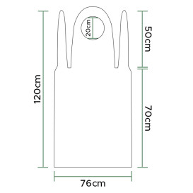 Wegwerp plastic PE schort G80 rood 76x120cm (1000 stuks)