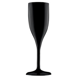 Flûte Réutilisable à Champagne SAN Noir 150ml (6 Unités)