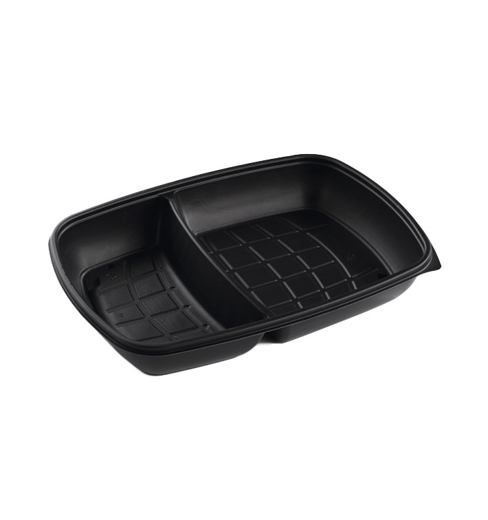 Barquette Plastique PP 2C Noir 1300ml 28x20x4cm (150 Utés)