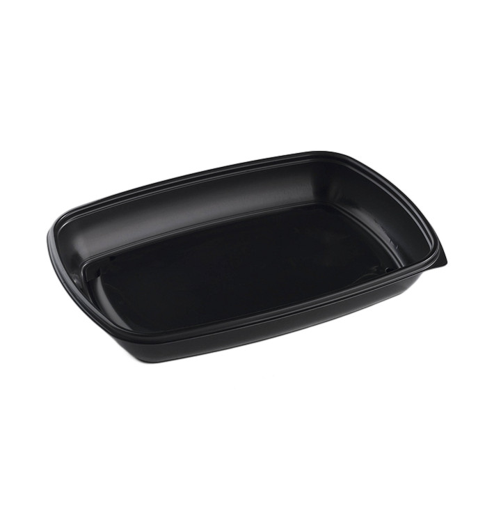 Plastic deli Container PP zwart 1350ml 28x20x4cm (150 stuks)