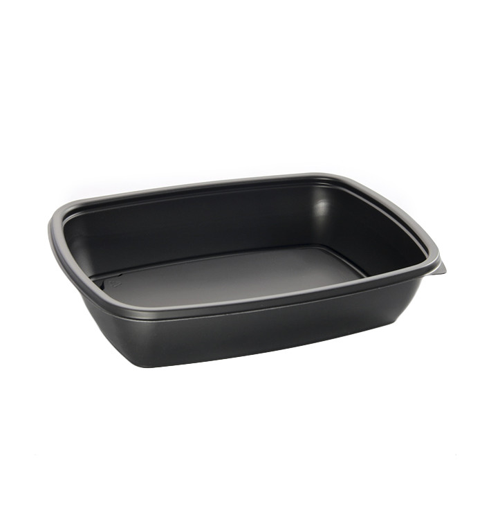 Barquette Plastique PP Noir 900ml 23x16,5cm 900ml (75 Utés)