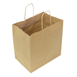 Sac Papier Kraft avec Anses Plates 70g/m² 26+18x26cm (50 Utés)