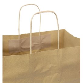 Sac Papier Kraft avec Anses Plates 70g/m² 26+18x26cm (250 Utés)