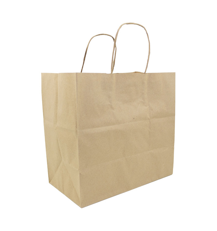 Sac en papier Kraft Hawanna avec Anses 100g/m² 28x16x27cm (250 Utés)