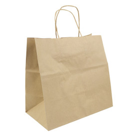 Sac en papier Kraft Hawanna avec Anses 100g/m² 28x16x27cm (250 Utés)