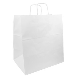 Sac en papier avec Anses Blanc 100g/m² 36+24x39cm (200 Utés)