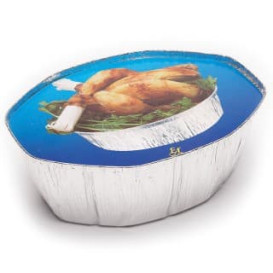 Couvercle Carton Récipient Ovalisé Poulet 2400ml 