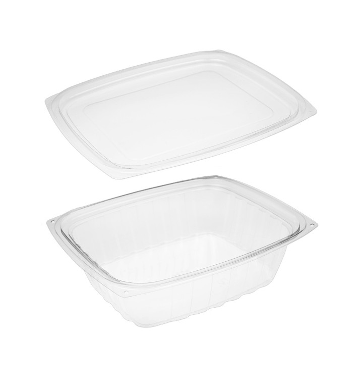 Stof gebaseerd op Maizena PLA Composteerbaar Container met Deksel 710ml (50 stuks) Stof gebaseerd op Maizena PLA Composteerbaar Container met Deksel 710ml (50 stuks)