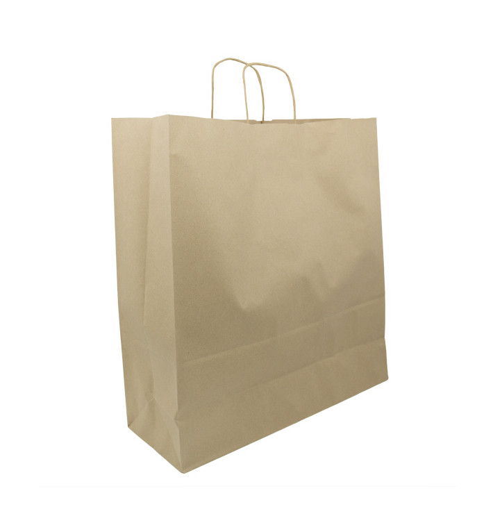 Sac en Papier Kraft Marron avec Anses 100g/m² 44+15x46cm (200 Utés) Sac en Papier Kraft Marron avec Anses 100g/m² 44+15x46cm (200 Utés)
