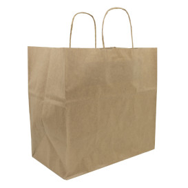 Sac en Papier Kraft Marron avec Anses 80g/m² 30+18x29cm (250 Utés)