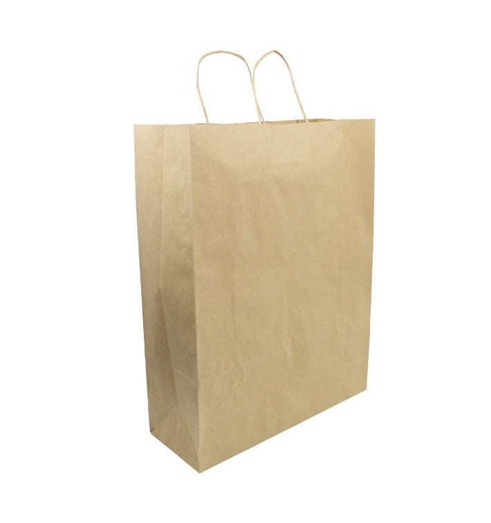 Papieren zak met handgrepen kraft Hawanna 100g/m² 32+12x41cm (200 stuks) Papieren zak met handgrepen kraft Hawanna 100g/m² 32+12x41cm (200 stuks)