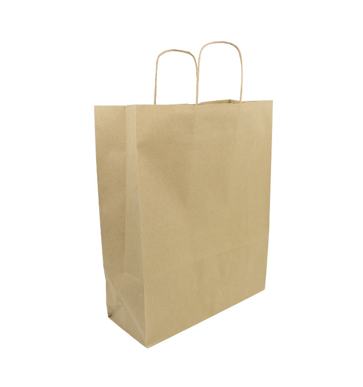 Papieren zak met handgrepen kraft 100g/m² 32+12x40cm (250 stuks) Papieren zak met handgrepen kraft 100g/m² 32+12x40cm (250 stuks)