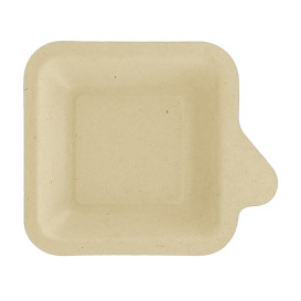 Suikerriet bord met Hendel Naturel 11x11 cm (50 stuks)