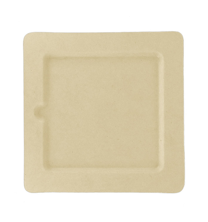 Assiette et Encoche Canne à Sucre Naturel 20x20cm (50 Utés) Assiette et Encoche Canne à Sucre Naturel 20x20cm (50 Utés)