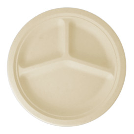 Suikerriet bord 3C Naturel Ø26 cm (800 stuks)