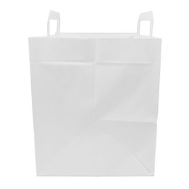 Sac Papier Blanc avec Anses Plates 70g/m² 32+22x26cm (250 Utés)