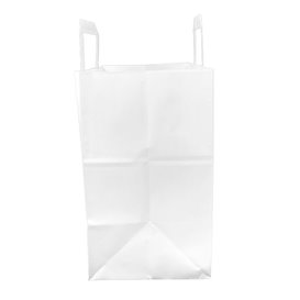 Sac Papier Blanc avec Anses Plates 70g/m² 32+22x26cm (250 Utés)