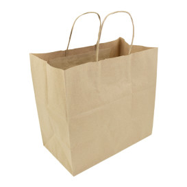 Papieren zak met handgrepen kraft Hawanna 100g/m² 28+16x27cm (250 stuks)