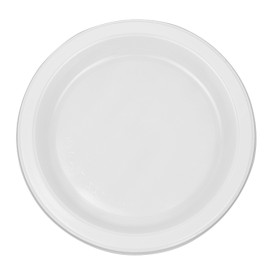 Assiette Plate Réutilisable Economique PS Blanc Ø17cm (25 Utés)