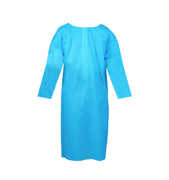 Wegwerp-laboratoriumjas PE Rugriemsluiting Blauw (10 stuks) Wegwerp-laboratoriumjas PE Rugriemsluiting Blauw (10 stuks)