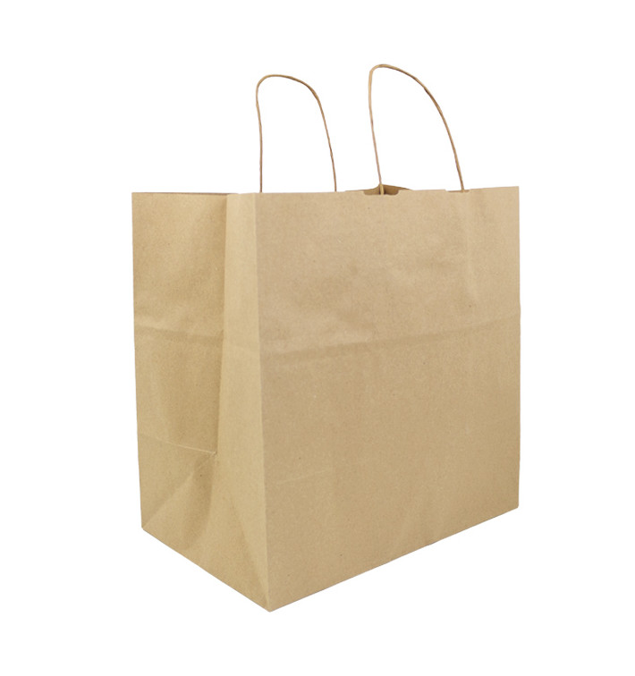 Sac en papier Kraft Hawanna avec Anses 100g/m² 32+20x32cm (50 Utés) Sac en papier Kraft Hawanna avec Anses 100g/m² 32+20x32cm (50 Utés)