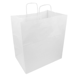 Sac en papier avec Anses Blanc 100g/m² 36+24x39cm (200 Utés)