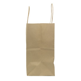 Sac en papier Kraft Marron avec Anses 100g/m² 27+14x26cm (25 Utés)