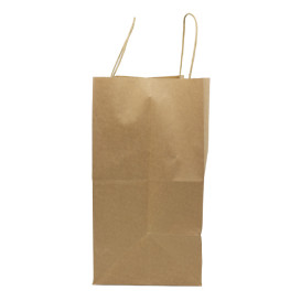 Sac en Papier Kraft Marron avec Anses 90g/m² 32+16x31cm (250 Utés)