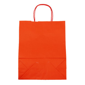 Papieren zak met handgrepen kraft rood 100g/m² 25+11x31cm (25 stuks) 