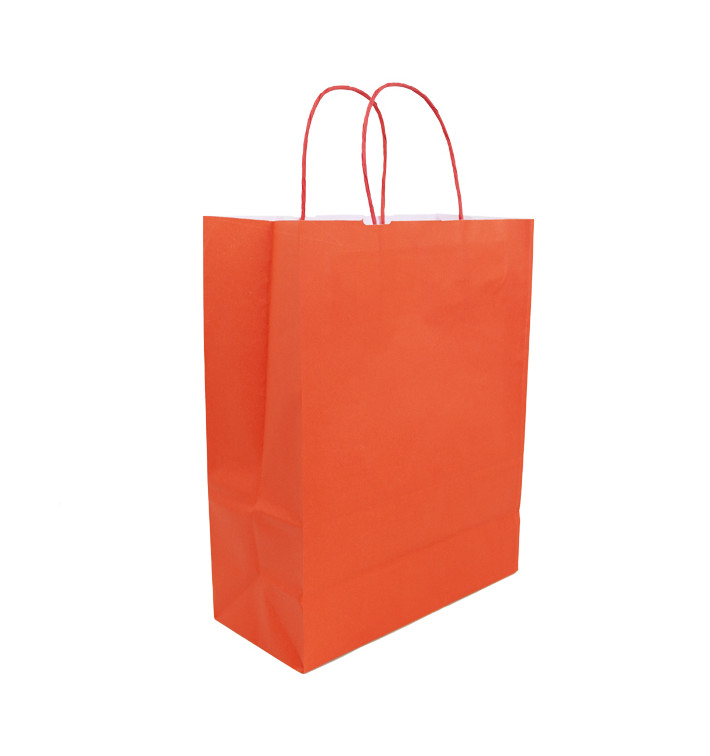 Papieren zak met handgrepen kraft rood 100g/m² 25+11x31cm (25 stuks) Papieren zak met handgrepen kraft rood 100g/m² 25+11x31cm (25 stuks)