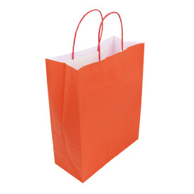 Papieren zak met handgrepen kraft rood 100g/m² 25+11x31cm (25 stuks) 