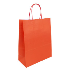 Papieren zak met handgrepen kraft rood 100g/m² 25+11x31cm (25 stuks) 