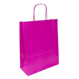 fuchsia Papieren zak met handgrepen 100g/m² 22+9x23cm (200 stuks)