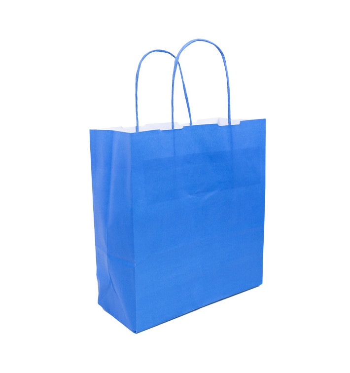 Papieren zak met handgrepen turkoois 100g/m² 22+9x23cm (25 stuks) Papieren zak met handgrepen turkoois 100g/m² 22+9x23cm (25 stuks)
